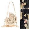 Womens Conch Shape Purse Elegant Acrylic Evening Bag with Chain Strap Crossbody Shoulder Small Handbag for Wedding Party