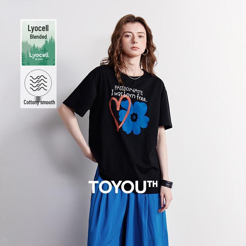 Women s Lyocell Cotton Blend Graphic Tee L
