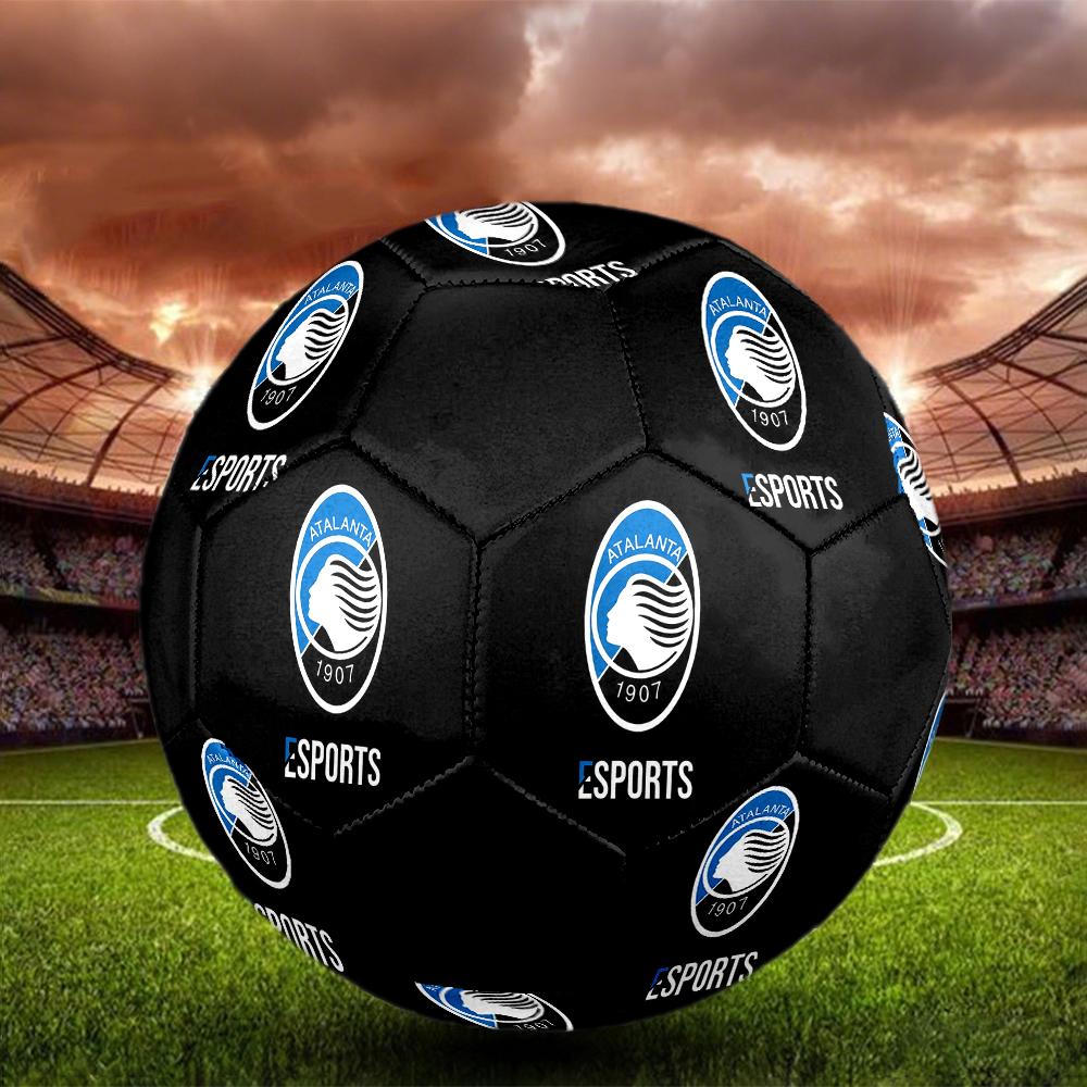 Atalanta BC logo Soccer Ball, colorful, suitable for all ages, machine-stitched, PVC material, competition grade,size5 , durable and high bounce