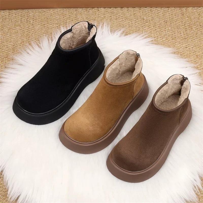 Thick-soled Shoes, Height-increasing Cotton Boots, Snow Boots, Women's Boots with Fleece Warmth, Short Snow Boots