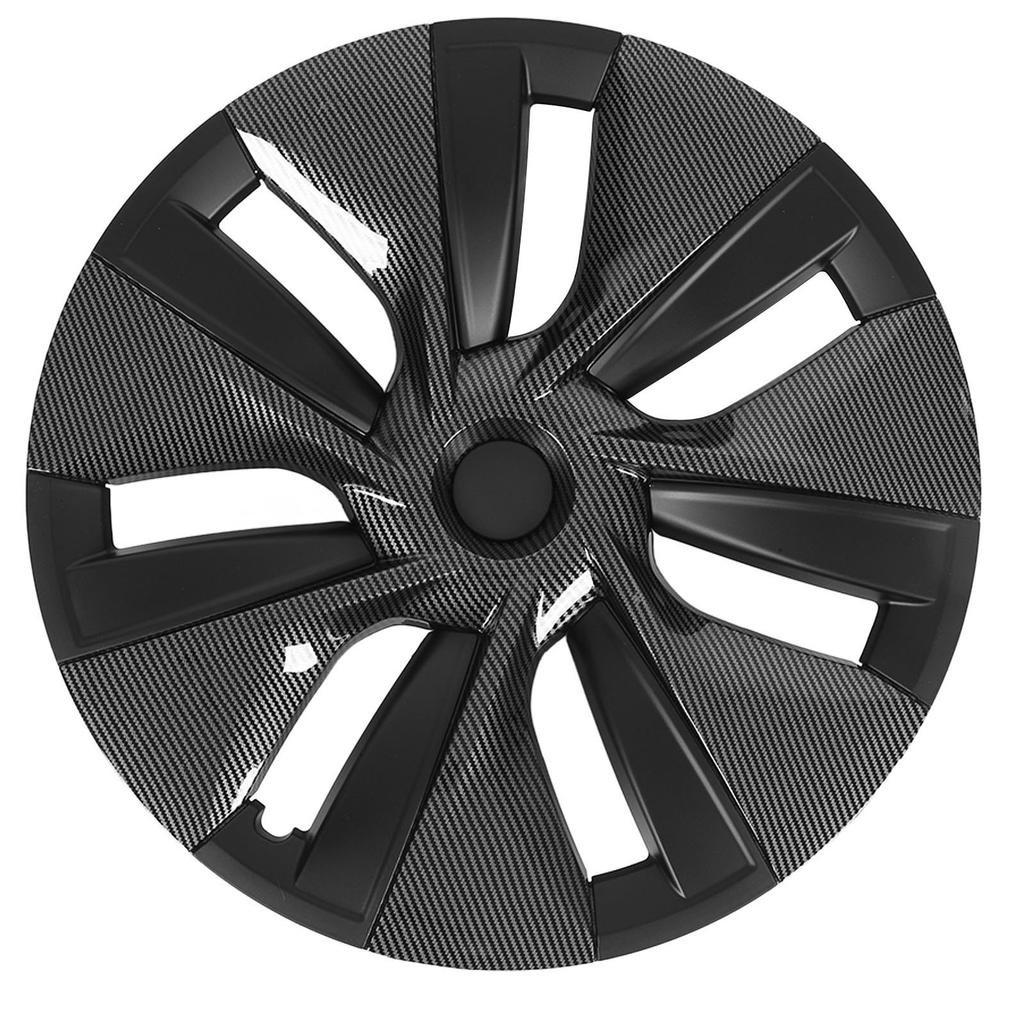 4 Pcs 19in Wheel Hub Cover Cap Fully Wrap Hubcap Rim Protector Trim Replacement for Tesla Model Y 2020‑2023 Carbon