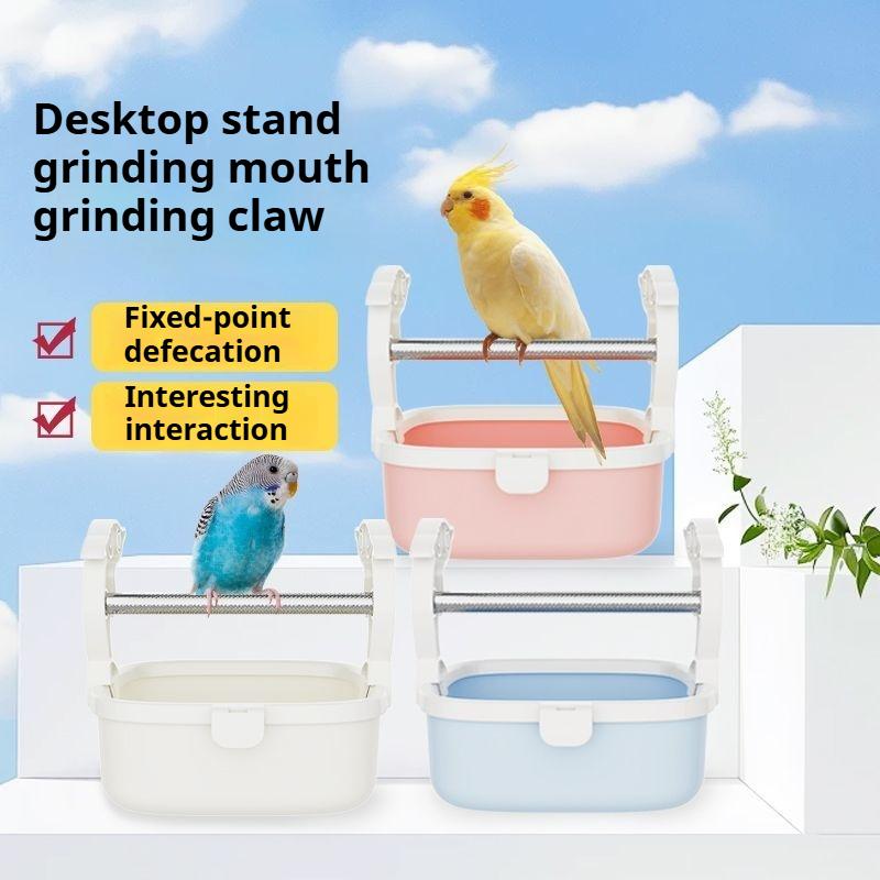 Heimtierbedarf Papagei Festpunkt-Defäkationsstation Toilettenkot-Training Bodenstehender spezieller Vogel-Desktop-Ständer