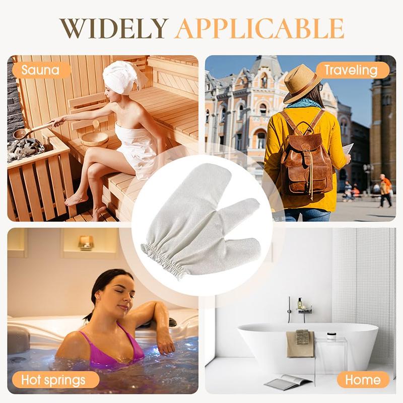 Exfoliating Raw Silk Gloves for Bath and Massage, 1/2pcs Cosmetic Mitten for Dry Skin