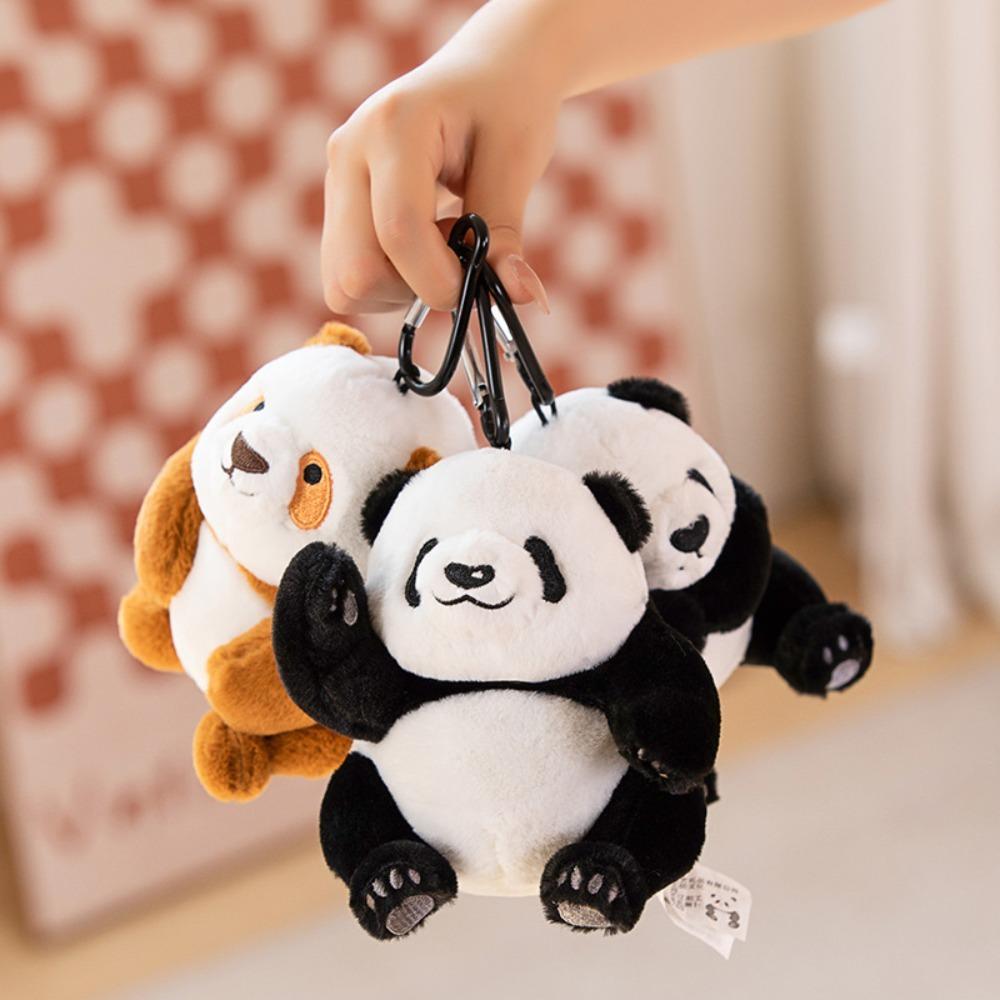 Animal Panda Plush Keyring Simulated Panda Plush Pendant Funny Panda Plush Keychain  Unisex
