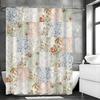 Bohemian Shower Curtain with Hooks Medieval Floral Vintage Shower Curtain for Bohemian Style Floral Bathroom Decor Waterproof Fa