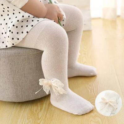 Baby Tights Infant Girl Newborn Kids Pantyhose Lace Bow Flower Hosiery Children Stockings School Uniform Mesh Tights Toddler