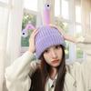 Knitted Hat Cute Little-Monster LED Knit Beanie for Girls Women Stretchy Soft Cuffed Beanie for Kids Adults for Indoor Outdoor