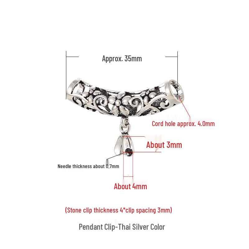 18K Gold-Plated Thai Silver Pendant Bail with Agate Jade Buddha Guanyin Clip