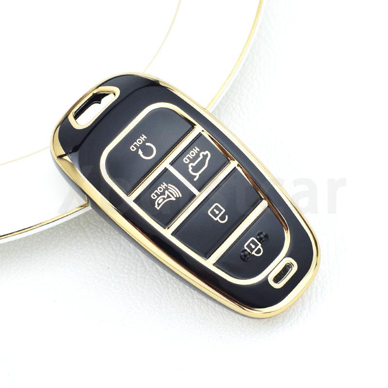 5 Buttons Shell for Hyundai Santa Fe Tucson 2022 NEXO NX4 Atos Prime Solaris 2021 TPU Car Key Case Cover Auto Accessories