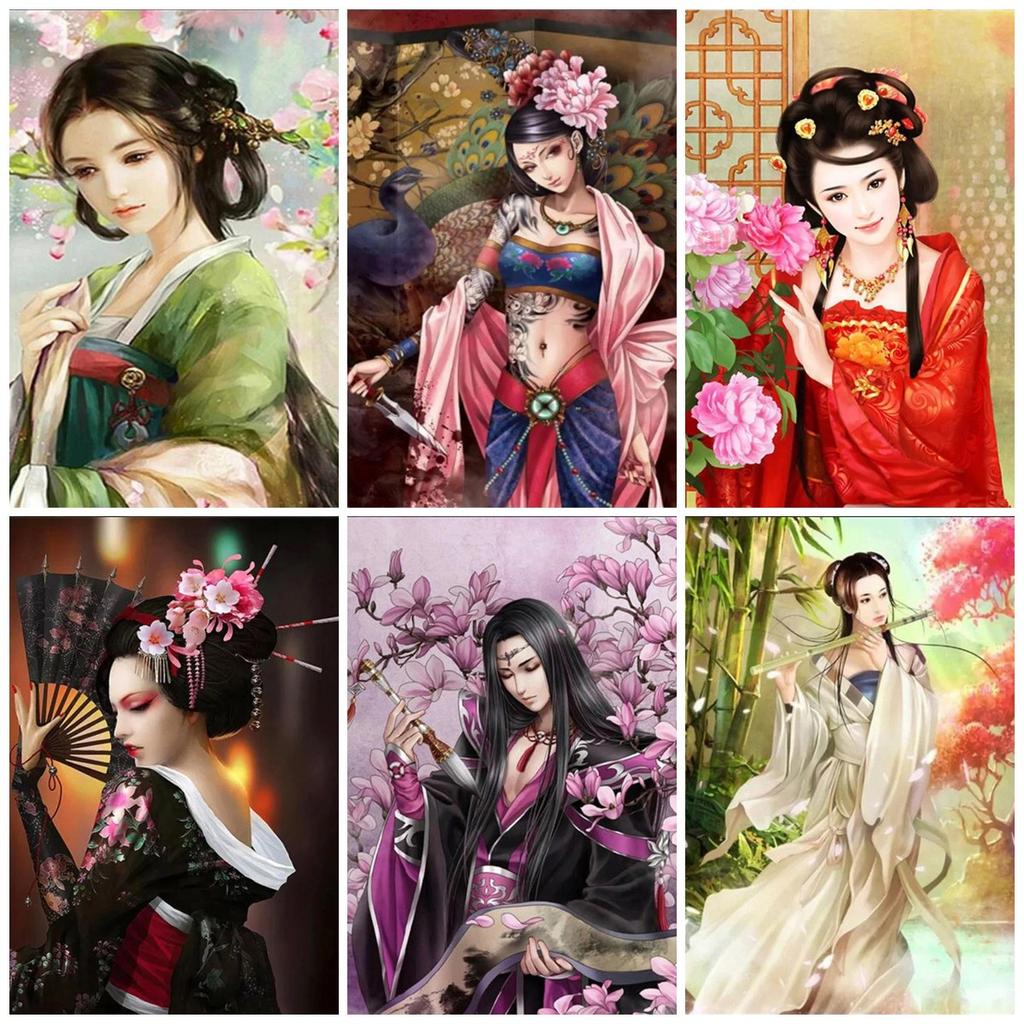 5D DIY sada na malování diamantů Starověká krása Diamantové vyšívání kamínky Dekorace pro domácnost