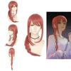 Peluca Cosplay Makima de Chainsaw Man Trenza Rosa Cabello Sintético Largo y Suave Para Fiesta de Halloween