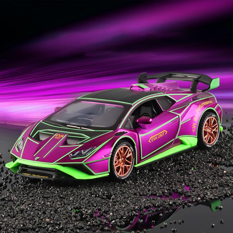 

1:24 Lambos Huracan STO Spray суперкар, отлитый под давлением сплава; Игрушечный транспорт Металлическая игрушечная модель автомобиля Коллекция звуков и света Детские игрушки