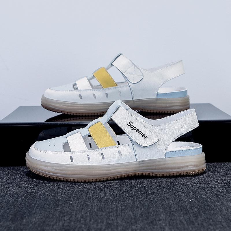 

Кожаные спортивные пляжные сандалии на плоской подошве 40 светло-синий