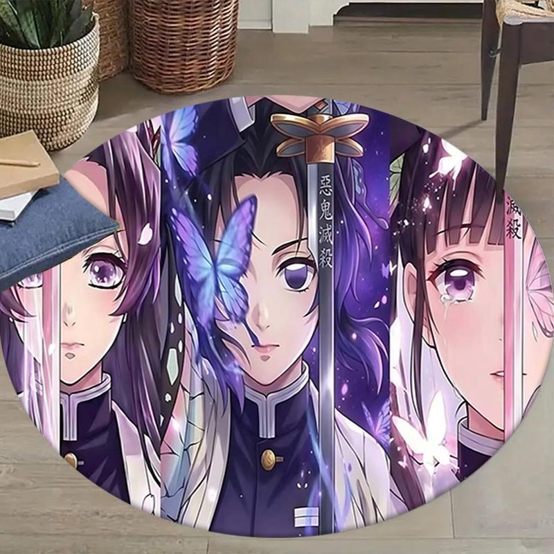 1Pc Fantasy Swordsmanship Flannel Round Rug Soft Non Slip Circular Office Carpet Floor Mat Bedroom Living Room Xmas Gift S1803