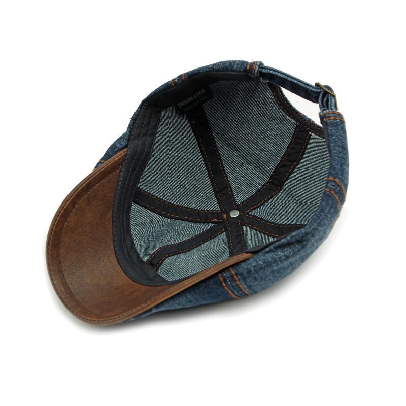 Spring Denim Hat Men's Beret British Retro Six-Piece Cap Women's Forward Cap