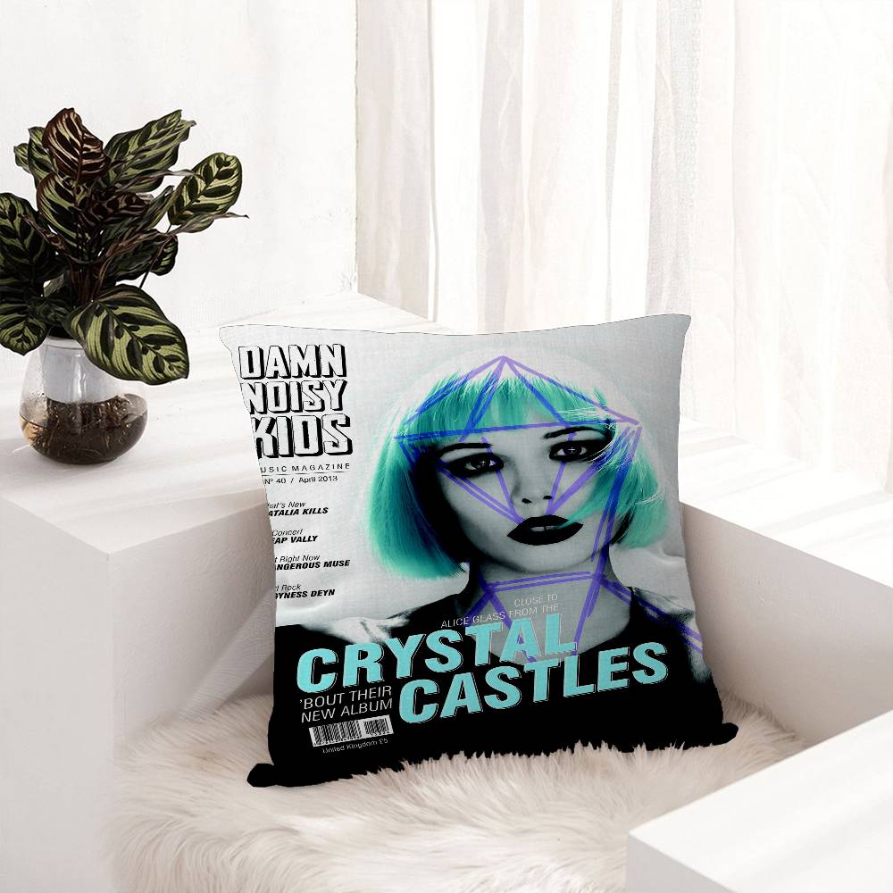 Band C-Crystal Castles Cushion Cover Polyester Sofa Cushions Decorative Throw Pillows Home Decoration Pillowcover