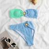 Two-piece Color-blocking Bikini Swimsuit Female Sexy Small Pit Strip Swimsuit