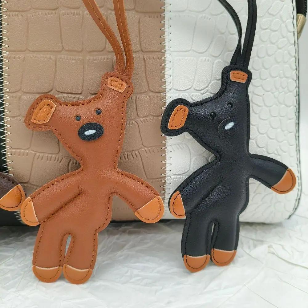 Cute PU Leather Bear Bag Pendant Cartoon Soft Bag Charm Bear Shape Kawaii Phone Pendant Bag Charms Decorations