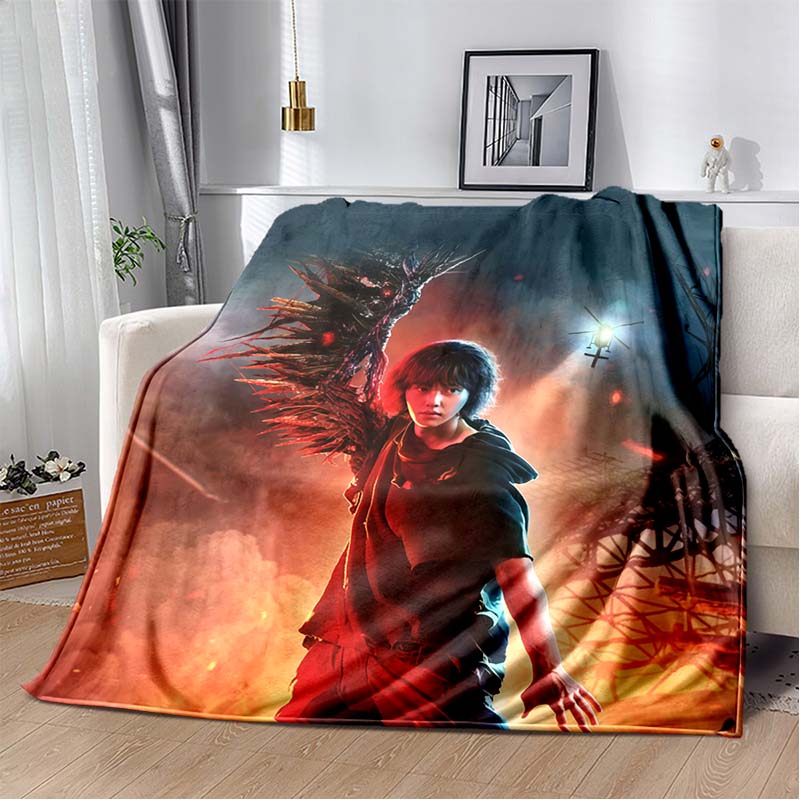 Sweet Home Kdrama Character Print Soft Flannel Throw Blanket Warm Cozy Sofa Bed Decorative Blanket For Home Use