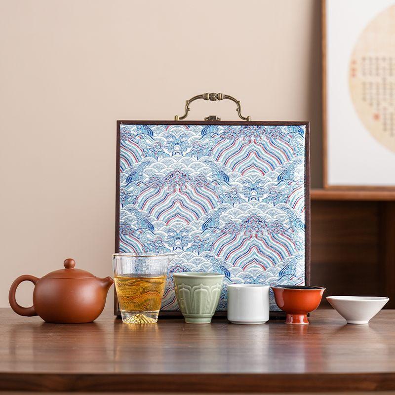 Chinese Zisha Ceramic Tea Set Xishi Pot, Cups, Glass Fair Cup, Gift Box