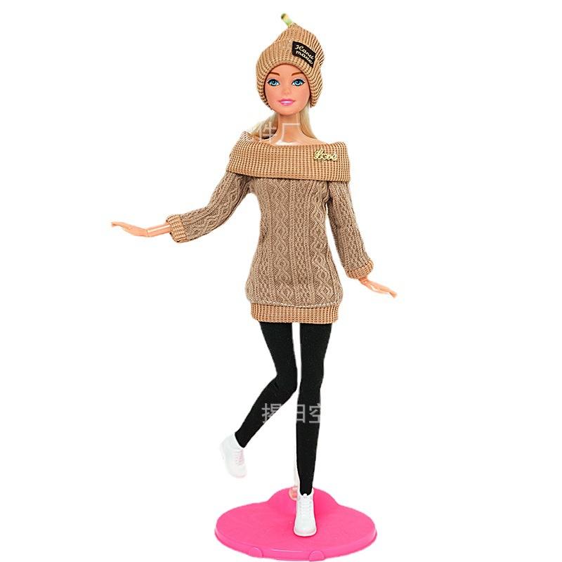 New 6'30cm Doll 11 Inch Mini Baby Clothes Fashionable Wool Jumpsuit Hat Pants Toy