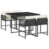 Vidaxl 5-Cz. Garden Furniture Set With Cushions, Black, Poly Rattan