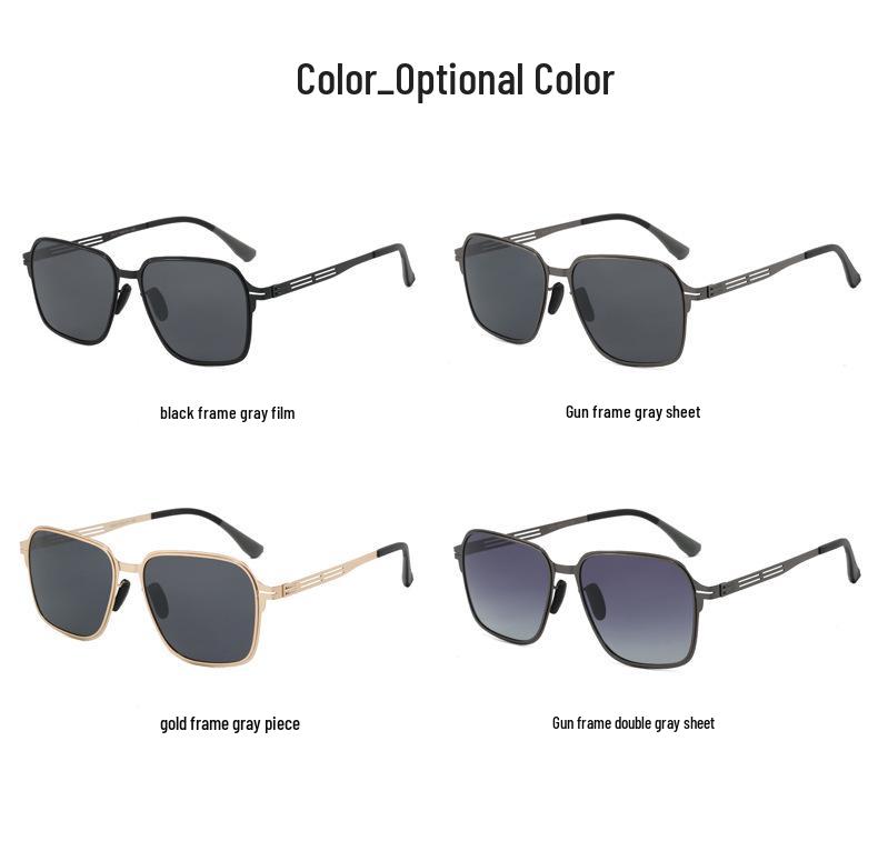 Men's Lightweight Polarized Metal Sunglasses - UV Protection, Black Outdoor Design