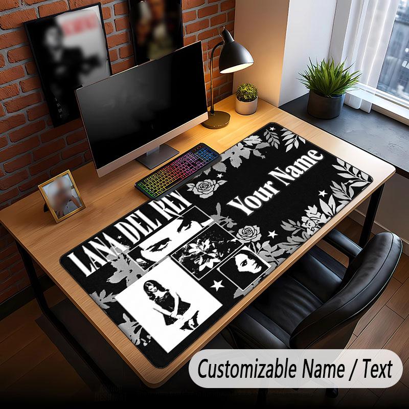 Custom Name Extended Mouse Pad,Lana Del Rey Gaming Desk Mat For Home Office Desktop Decor