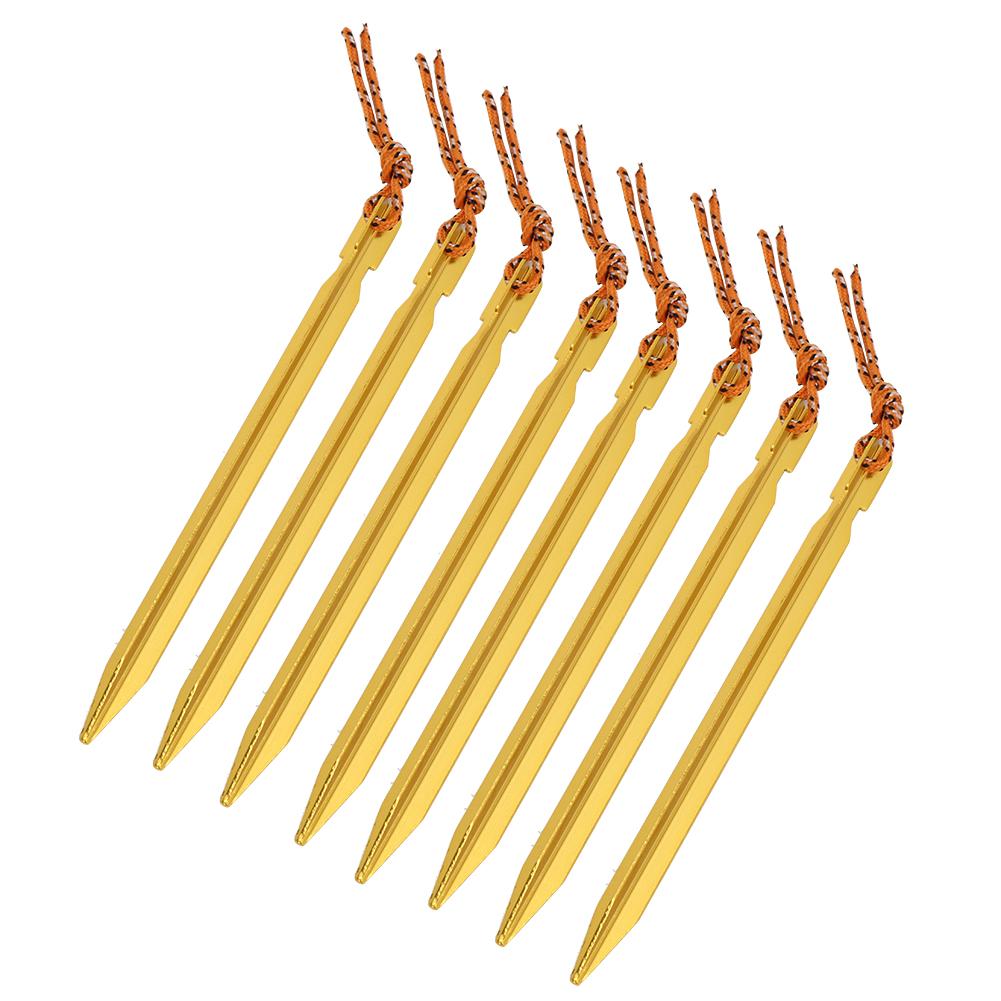 8Pcs Outdoor Aluminium Alloy Trigone Tent Peg Stakes Accessory for Campinggolden