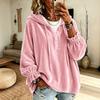 Women's Velvet Hooded Sweatshirt with , Casual Long Sleeve Pullover in