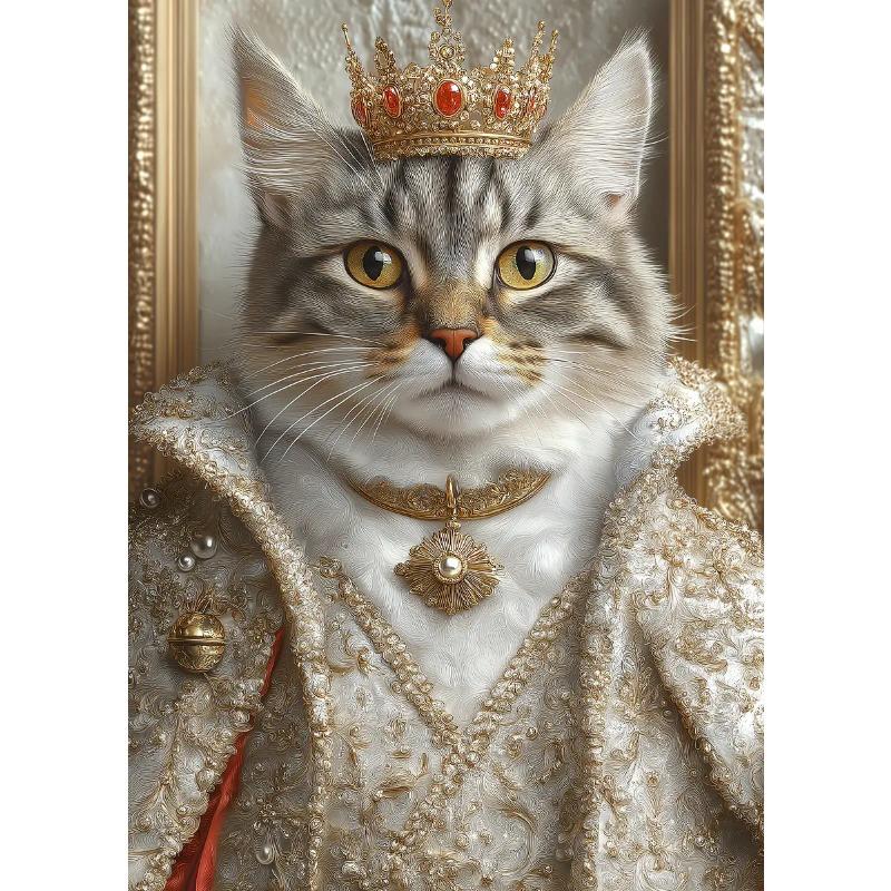 

Величественный Король Животных в Золотой Короне Постер Лев Тигр Гепард Лиса Волк Холст Живопись Настенное Искусство для Гостиной Домашний Декор 21X30cm Unframed
