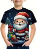 Merry Christmas Children's T-Shirt Santa Claus Print Boys Girls T-Shirt Tops Cute O-Neck Pullover Tees Casual Loose Kids Clothes