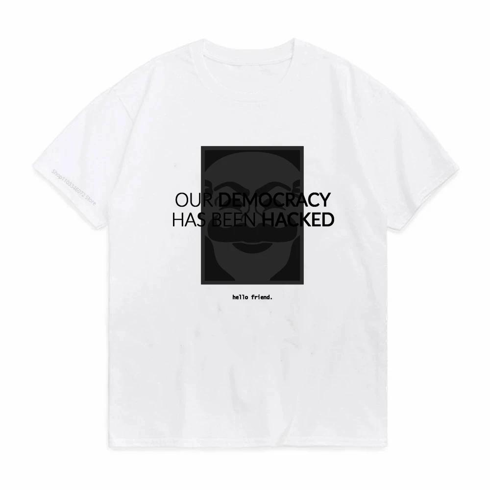 Vintage Vtipné Tričko Mr Robot Unisex 100% Bavlna Fsociety Tričko Krátký Rukáv F Society Hacker Tričko Vrcholy Geeki Tričko Oblečení Dárek