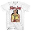Bon Jovi Adult T-Shirt 80039;s Rock Music Band SLIPPERY WHEN WET White Cotton Unisex T-Shirt
