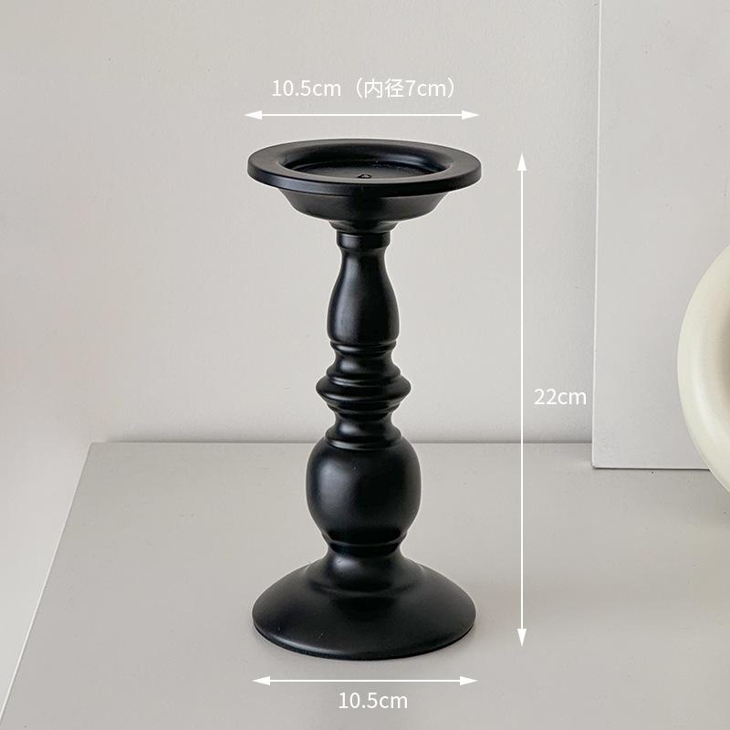 American Retro Black Iron Candle Holder Table Decoration Ornaments Aromatherapy Candlestick Roman Pillar Candle Holder