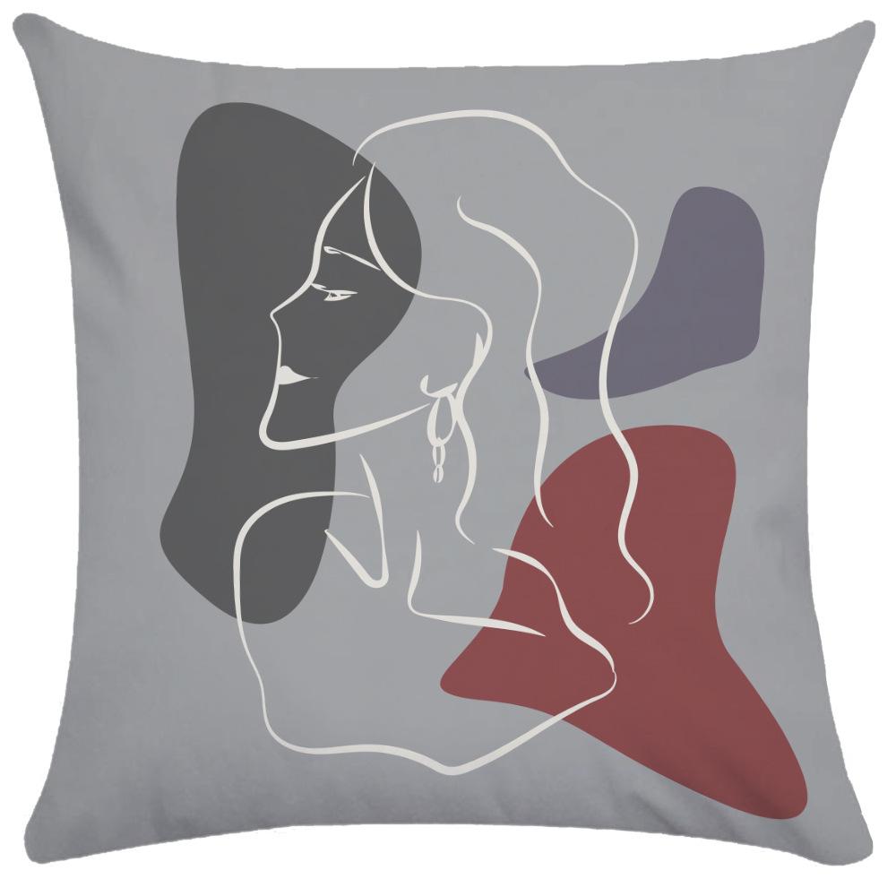 Home Pillowcase Square Office Decor Cushion Cover Printed Pattern Decoration