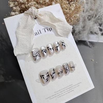 10-Piece Willow Leaf Butterfly Cat's Eye Nail Set