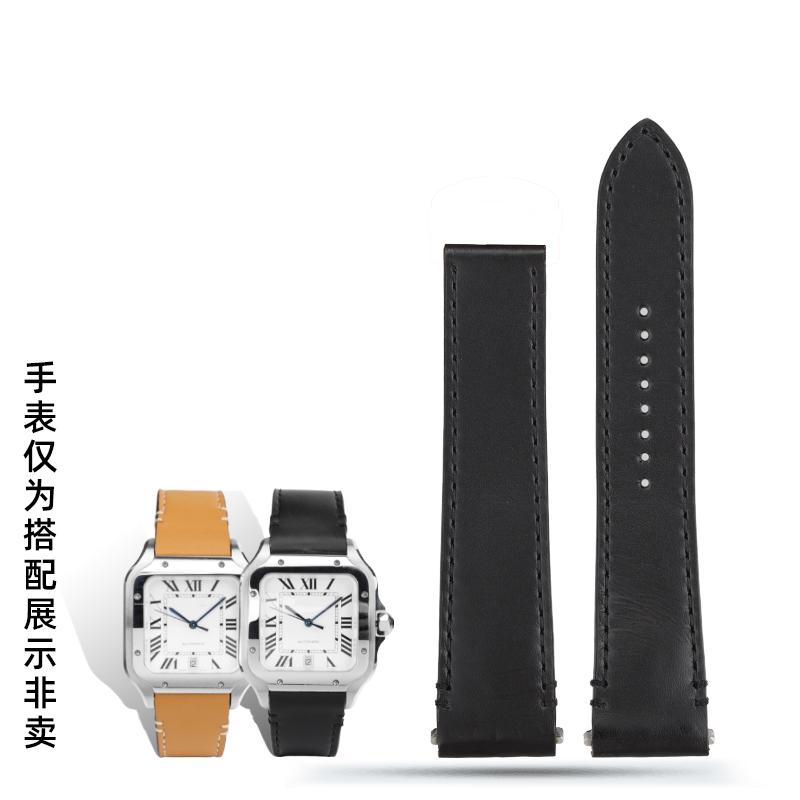 Быстросъемный кожаный ремешок 19 мм/21 мм для Cartier Santos – Совместим с WSSA0009 WSSA0010 и Новыми мужскими часами Santos 19mm