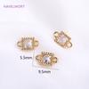 14K Gold Plated Mini Round/Square Connector For Bracelet Necklace Making Fittings,Inlaid Zircon Jewelry Connector Wholesale