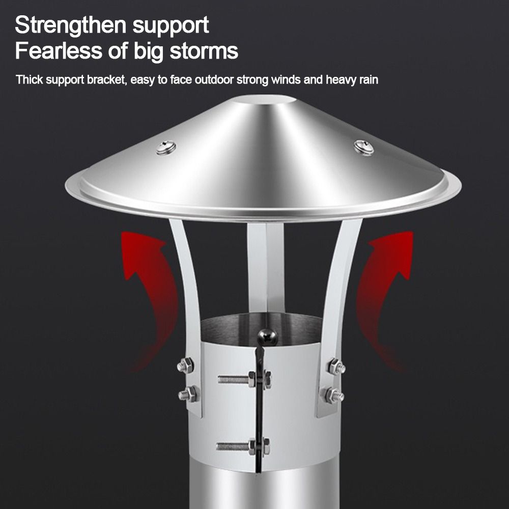 75-160mm Stove Pipe Protector Cover Stainless Steel Rain Pipe Cap  Ventilation System
