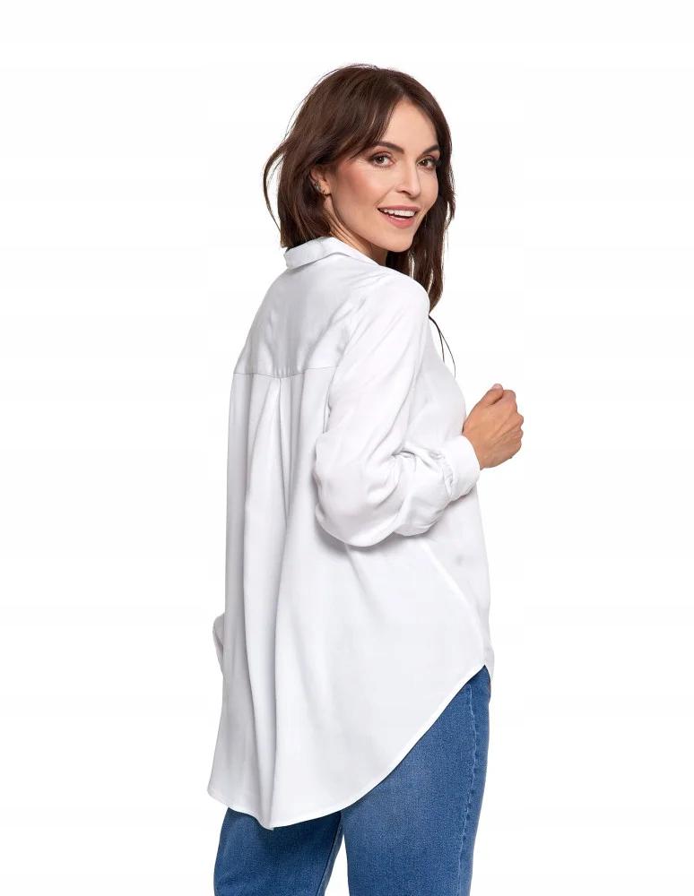Women's Viscose Shirt Oversize Long Back Elegant MORAJ 4XL/5XL WHITE