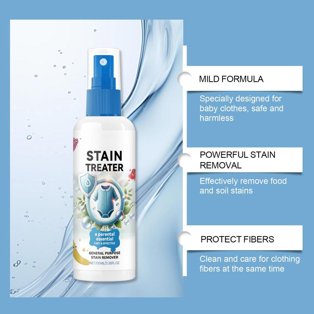 100ml Stain Remover Fabric Stain Remover Spray Removal Dust Bleached Decontamination Treater Spray for Baby Clothes Fabric