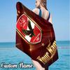Custom Name Al Ahly Football Beach Towel - Soft, Ultra-Absorbent Microfiber, Lightweight, Perfect for Beach, Parties, Travel, Camping
