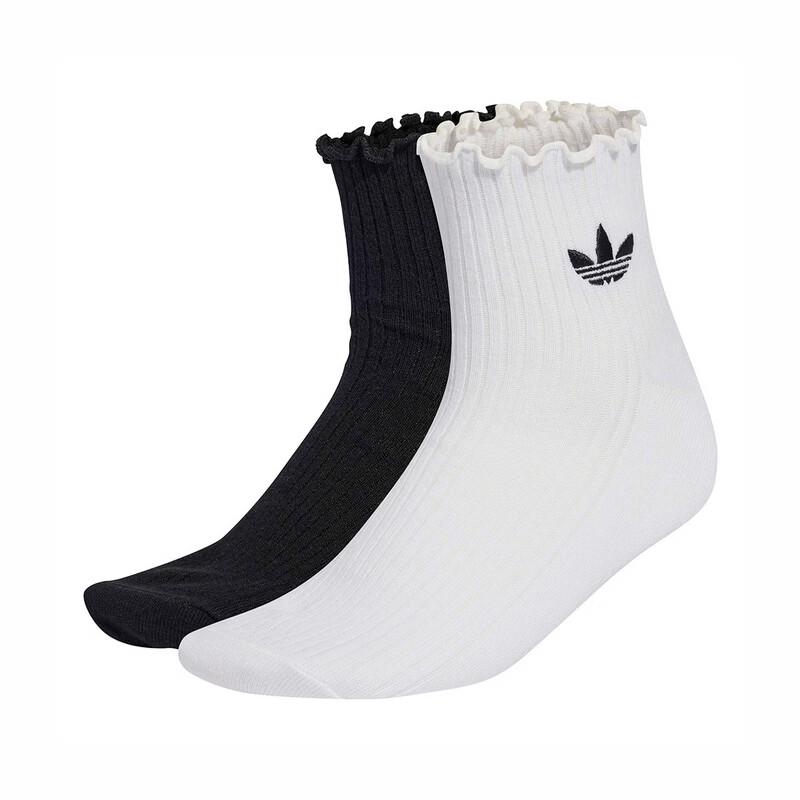 Adidas Originals Women s Ruffle 1/4 Socks 2-Pack EU 37