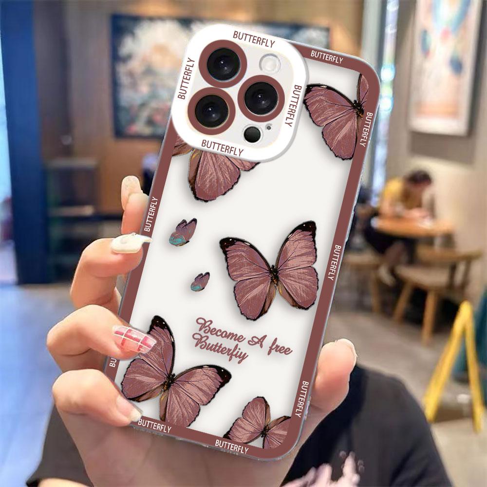 

Butterfly Flowers Cover Clear Phone Case For OPPO RENO 15 15F 14 14F 13 13F 12 12F 11 11F 10 8 8Z 8T 7 7Z 6Z 5 5F TPU Case Shell OPPORENO85G