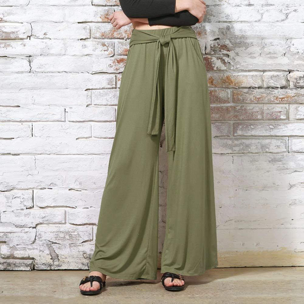 Winter Solid Color Hanging Lace-up Wide Leg Pants with Soft and Comfortable Yoga Pants Women