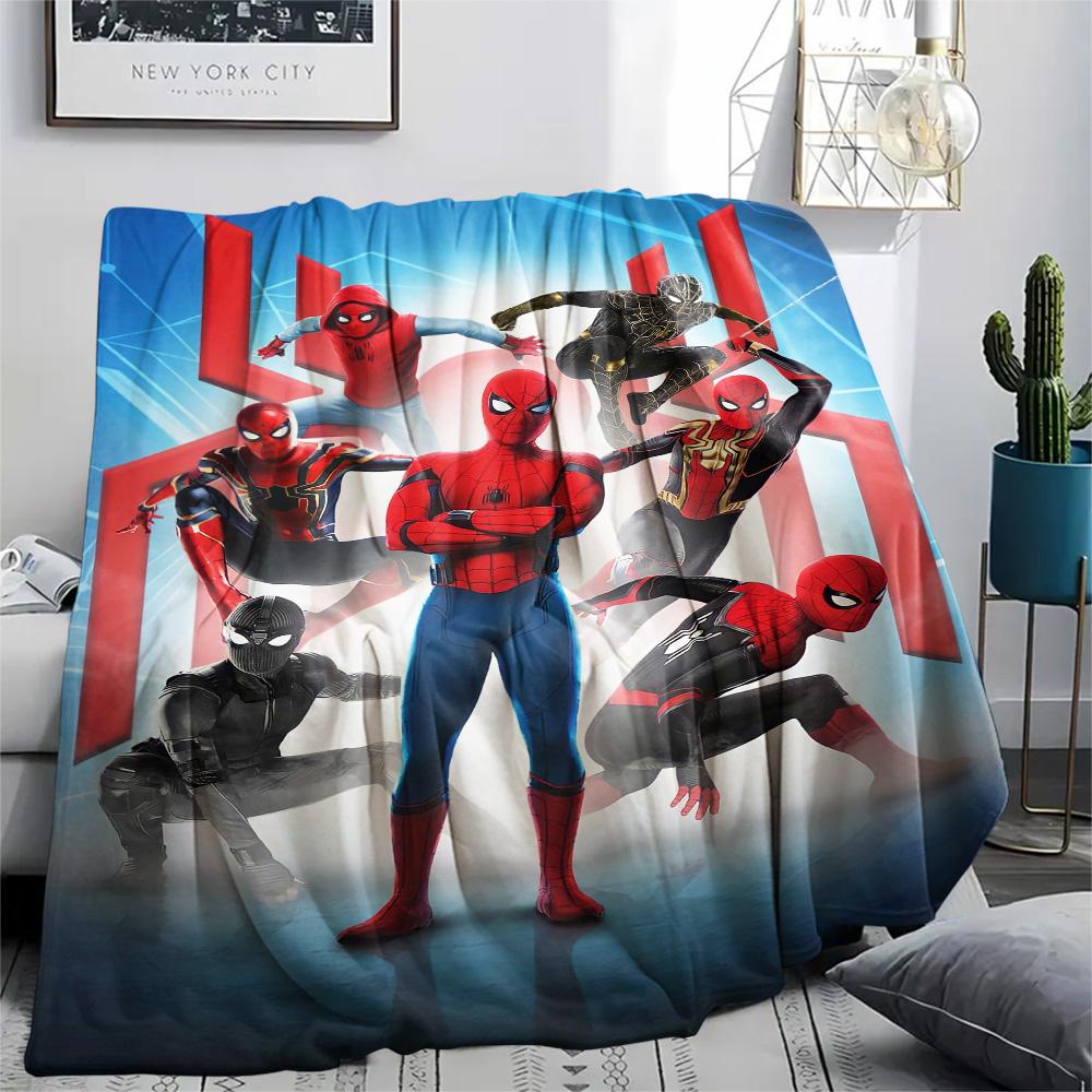 Spider Man Black Graphic Blanket Suitable For All Seasons Camping Trip Air Conditioning Blanket Christmas Gifts Digital Printing