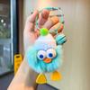 Rabbit Rex Stylish Fur Duck Keychain Plush Doll Bag Accent In Orange