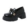 Platform women's autumn new women's shoes with skirts, small leather shoes, black British commuter shoes