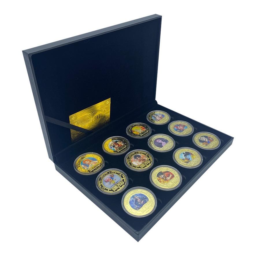 Anime Collectible Coins Set Luffy Chopper Commemorative Gold Colored Metal Coins Merchandise Children's Gift Toy Fans